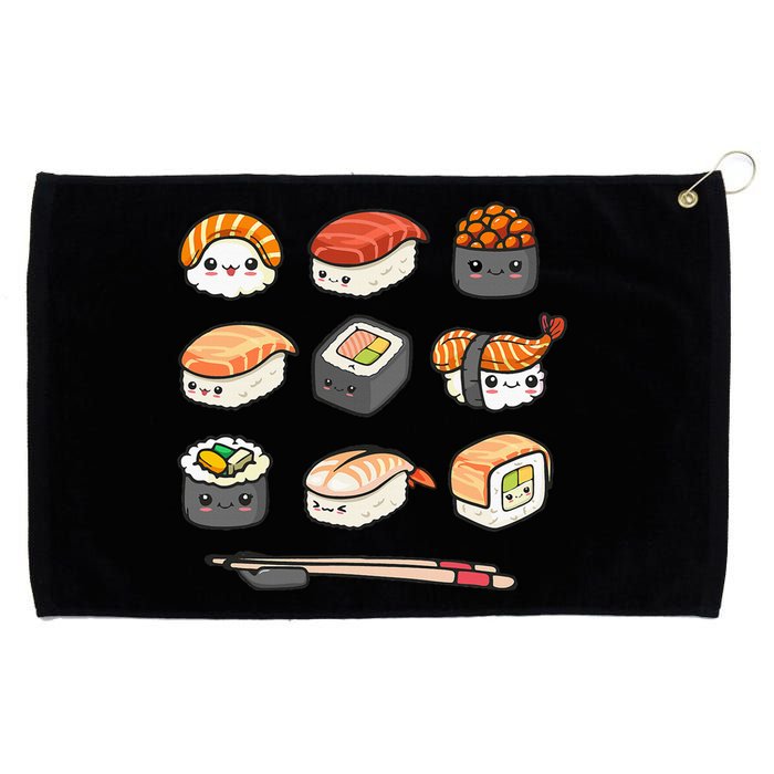 Happy Sushi Anime Kawaii Set Japanese Food Lover Otaku Manga  Grommeted Golf Towel