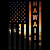 Hawaii Sunset American Flag Honolulu Hawaiian Island Impact Tech Backpack