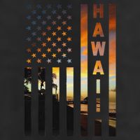 Hawaii Sunset American Flag Honolulu Hawaiian Island Hat