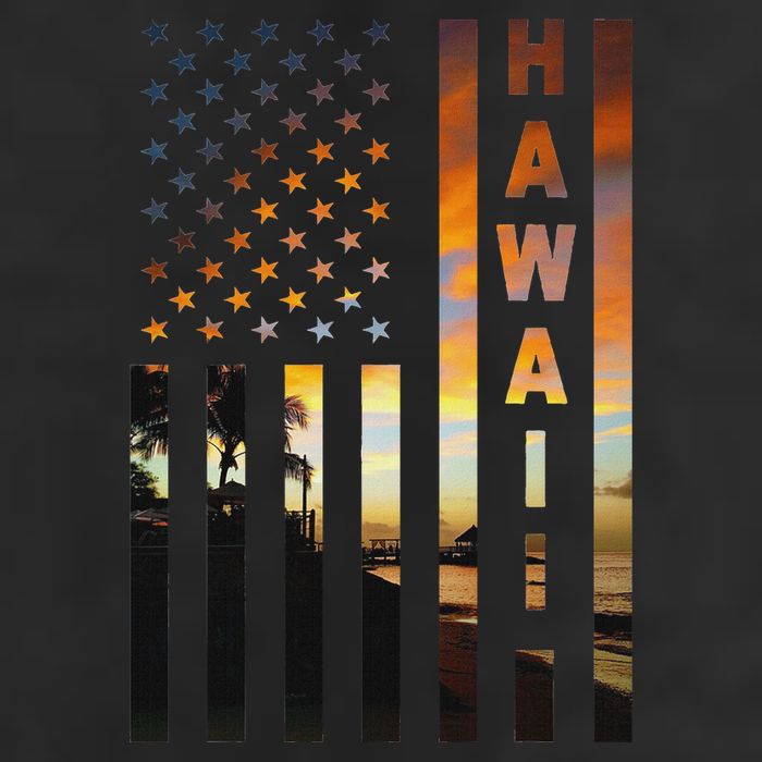 Hawaii Sunset American Flag Honolulu Hawaiian Island Hat