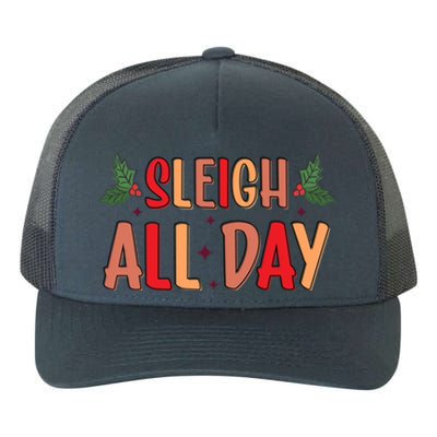 Holiday Sleigh All Day Cute Word Art Typography Style Christ Cool Gift Yupoong Adult 5-Panel Trucker Hat