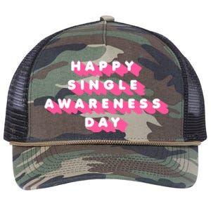 Happy Single Awareness Day Funny Valentines Gift Funny Gift Retro Rope Trucker Hat Cap