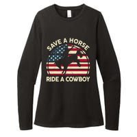 HorseShirt Save A Horse Ride A Cowboy Funny Gift Girl Wo Womens CVC Long Sleeve Shirt