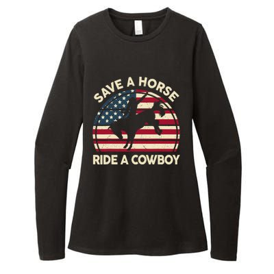 HorseShirt Save A Horse Ride A Cowboy Funny Gift Girl Wo Womens CVC Long Sleeve Shirt