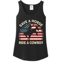 HorseShirt Save A Horse Ride A Cowboy Funny Gift Girl Wo Ladies Essential Tank