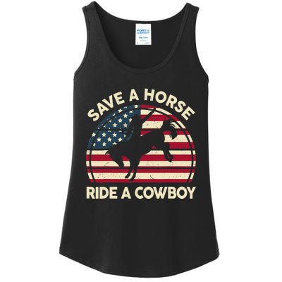 HorseShirt Save A Horse Ride A Cowboy Funny Gift Girl Wo Ladies Essential Tank