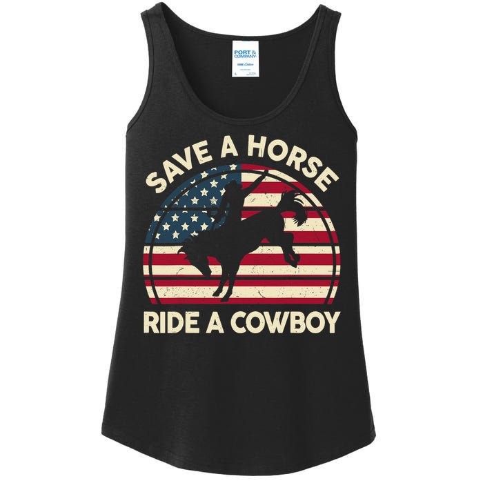 HorseShirt Save A Horse Ride A Cowboy Funny Gift Girl Wo Ladies Essential Tank