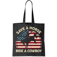 HorseShirt Save A Horse Ride A Cowboy Funny Gift Girl Wo Tote Bag