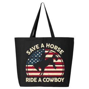 HorseShirt Save A Horse Ride A Cowboy Funny Gift Girl Wo 25L Jumbo Tote