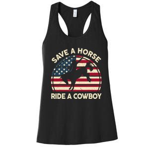 HorseShirt Save A Horse Ride A Cowboy Funny Gift Girl Wo Women's Racerback Tank