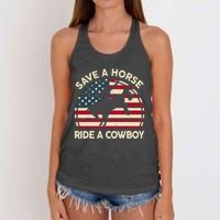 HorseShirt Save A Horse Ride A Cowboy Funny Gift Girl Wo Women's Knotted Racerback Tank