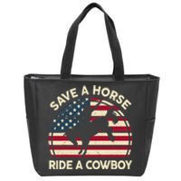 HorseShirt Save A Horse Ride A Cowboy Funny Gift Girl Wo Zip Tote Bag