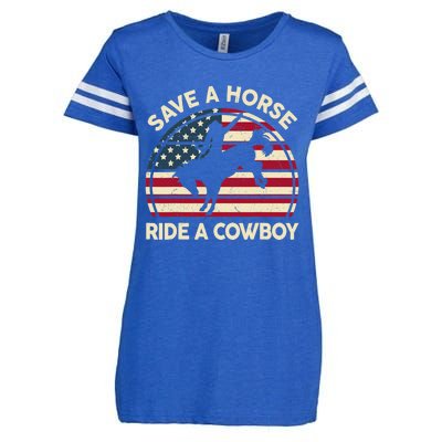 HorseShirt Save A Horse Ride A Cowboy Funny Gift Girl Wo Enza Ladies Jersey Football T-Shirt