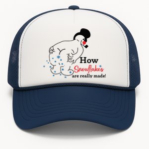 How Snowflakes Are Really Made Funny Snowman Christmas Trucker Hat