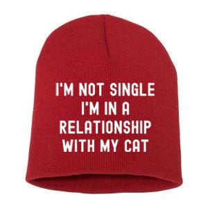 Happy Singles Awareness Day Anti Valentines Day No Couples Short Acrylic Beanie