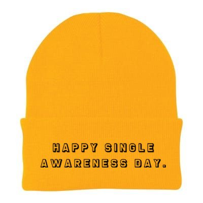 Happy Single Awareness Valentines Day Gift Knit Cap Winter Beanie