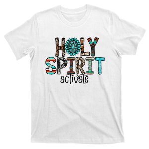 Holy Spirit Activate Leopard Western Rodeo Cowhide Gemstone T-Shirt