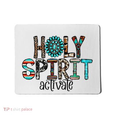 Holy Spirit Activate Leopard Western Rodeo Cowhide Gemstone Mousepad
