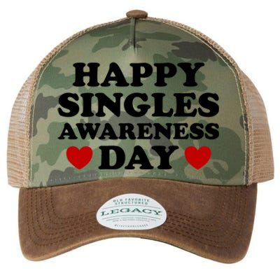 Happy Singles Awareness Day Anti Valentines Day No Couples Gift Legacy Tie Dye Trucker Hat