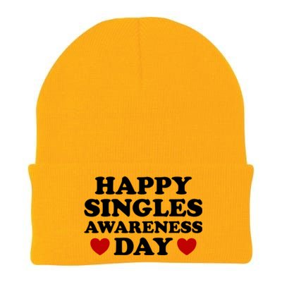 Happy Singles Awareness Day Anti Valentines Day No Couples Gift Knit Cap Winter Beanie