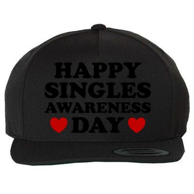 Happy Singles Awareness Day Anti Valentines Day No Couples Gift Wool Snapback Cap