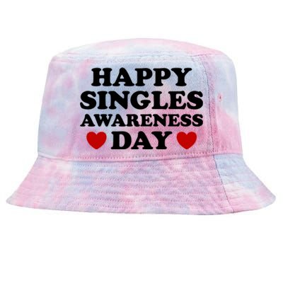 Happy Singles Awareness Day Anti Valentines Day No Couples Gift Tie-Dyed Bucket Hat