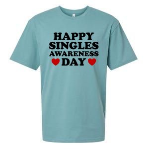 Happy Singles Awareness Day Anti Valentines Day No Couples Gift Sueded Cloud Jersey T-Shirt