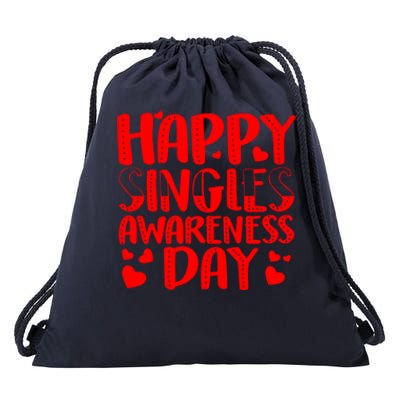 Happy Singles Awareness Day Anti Valentine's Day Heart Love Gift Drawstring Bag