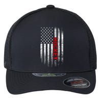 Hockey Stick American Flag Sports Patriotic Hockey Player Flexfit Unipanel Trucker Cap