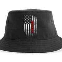 Hockey Stick American Flag Sports Patriotic Hockey Player Sustainable Bucket Hat