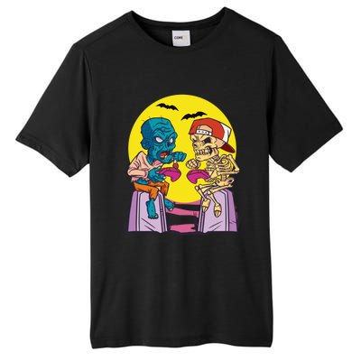 Halloween Skeleton And Zombie Gamer Gift Tall Fusion ChromaSoft Performance T-Shirt