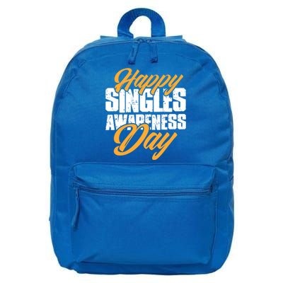 Happy Singles Awareness Day Funny Single Unmarried Unwed Gift 16 in Basic Backpack