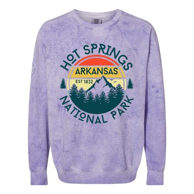 Hot Springs Arkansas Nature Hiking Outdoors Travel Colorblast Crewneck Sweatshirt