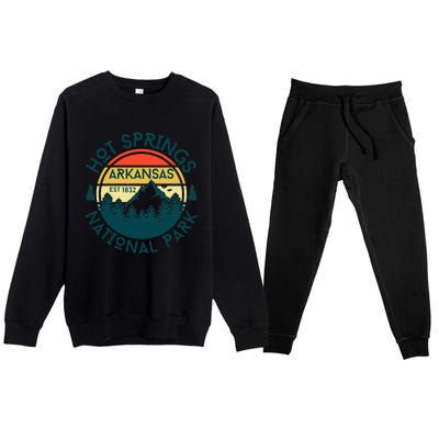 Hot Springs Arkansas Nature Hiking Outdoors Travel Premium Crewneck Sweatsuit Set