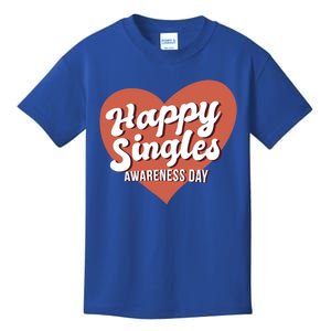 Happy Singles Awareness Day Heart Antimeaningful Giftvalentines Day Funny Gift Kids T-Shirt