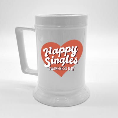 Happy Singles Awareness Day Heart Antimeaningful Giftvalentines Day Funny Gift Beer Stein