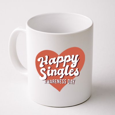 Happy Singles Awareness Day Heart Antimeaningful Giftvalentines Day Funny Gift Coffee Mug