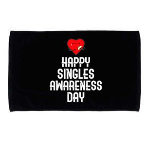 Happy Singles Awareness Day Heart Funny Valentines Day Gift Microfiber Hand Towel