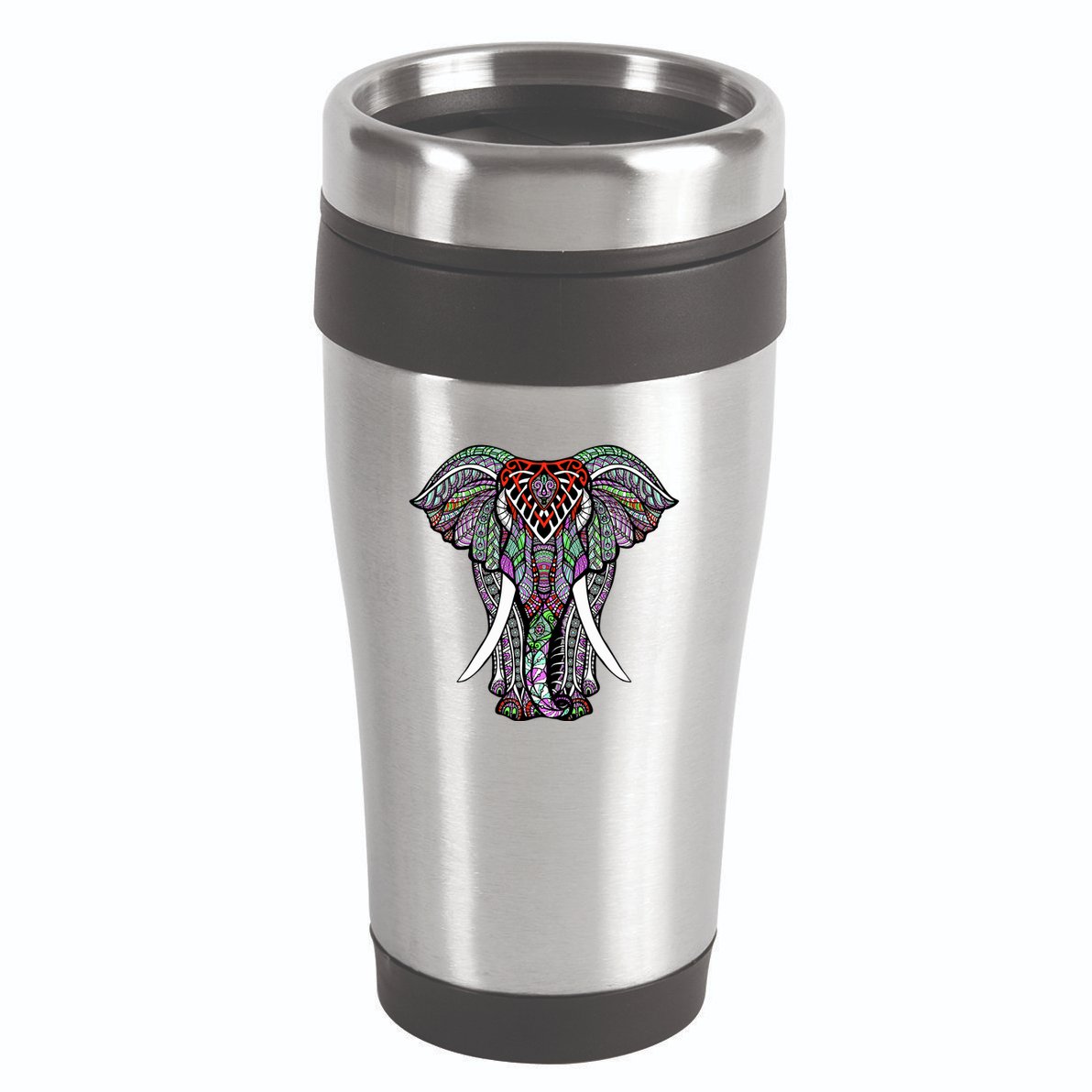 Henna Stylish Artistic Save The Elephants Wildlife 16oz Travel Tumbler