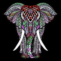 Henna Stylish Artistic Save The Elephants Wildlife Cropped Pullover Crew