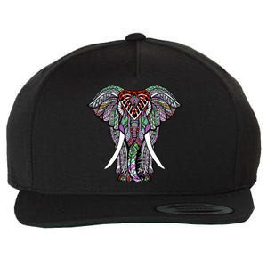 Henna Stylish Artistic Save The Elephants Wildlife Wool Snapback Cap