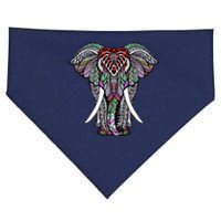 Henna Stylish Artistic Save The Elephants Wildlife USA-Made Doggie Bandana