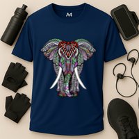 Henna Stylish Artistic Save The Elephants Wildlife Cooling Performance Crew T-Shirt