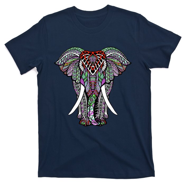 Henna Stylish Artistic Save The Elephants Wildlife T-Shirt