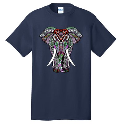 Henna Stylish Artistic Save The Elephants Wildlife Tall T-Shirt