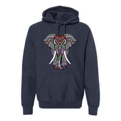 Henna Stylish Artistic Save The Elephants Wildlife Premium Hoodie