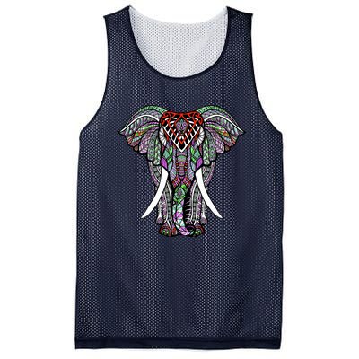 Henna Stylish Artistic Save The Elephants Wildlife Mesh Reversible Basketball Jersey Tank