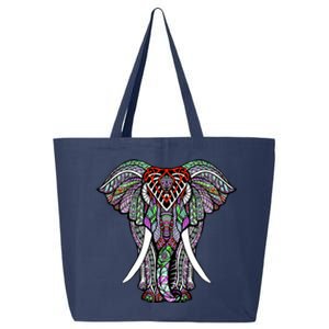 Henna Stylish Artistic Save The Elephants Wildlife 25L Jumbo Tote