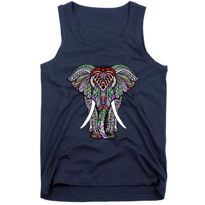 Henna Stylish Artistic Save The Elephants Wildlife Tank Top
