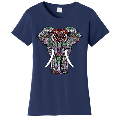 Henna Stylish Artistic Save The Elephants Wildlife Women's T-Shirt